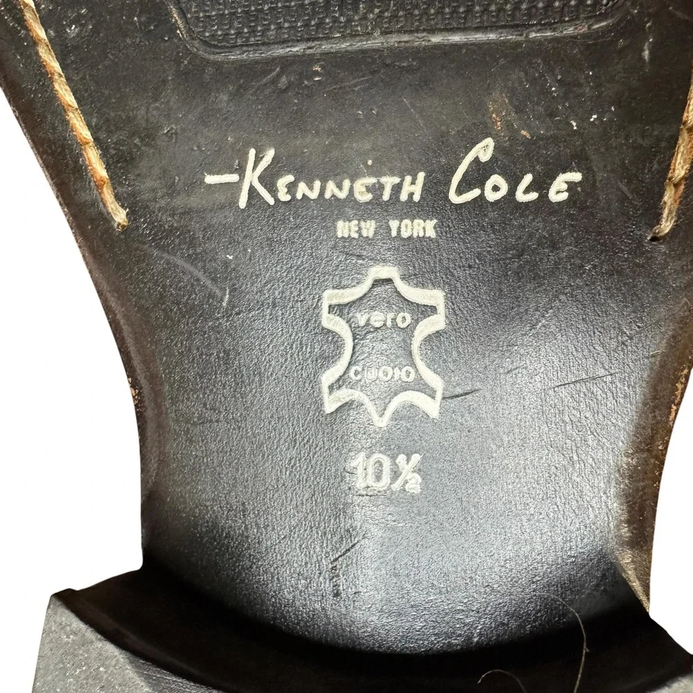 Kenneth Cole New York Shoes Mens Size 10.5 Beige Leather Derby Lace Up‎ Dress